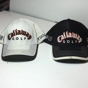 Callaway Golf Hats; 2; White and Black GUC